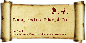 Manojlovics Adorján névjegykártya